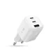 Tech-protect NCA100W GaN omrežni polnilnik USB/2x USB-C PD 3.2 100W/QC3.0, bel