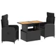 Vanjski set za objedovanje 3 pcs Crna