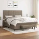 Greatstore Box spring postelja z vzmetnico taupe 180x200 cm blago