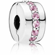 Pandora Srebrna sponka z roza kamni 791972PCZ srebro 925/1000