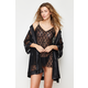 Trendyol Black Lace Floral Rope Strap Knitted Nightdress