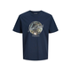 JACK & JONES Majica JJHONOLULU mornarska/meta/črna/bela