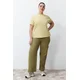 Trendyol Curve Khaki Cargo Pocket Wide Cut Jeans