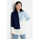 Trendyol Blue Color Color Block High Neck Knitwear Sweater