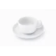 DUKA Porcelanasta skodelica s krožnikom 200 ml elegantna bela NORD