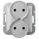 shumee DVOJNA VTIČNICA PEARL P/TB/U SREBRNA - E+9002140