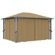 Vidaxl Paviljon z zaveso 400x300 cm taupe aluminij