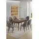 HANAH HOME Rasklopivi trpezarijski sto i stolice (7 delova) Enya Baroque Grey