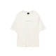 Pull&Bear Majica kremna/temno rjava/svetlo oranžna