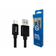 XWAVE Kabl USB2.0 na Micro USB 1/2M/2A/ aluminium/ upleten/ crna