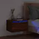 Vidaxl vidaXL Stenska nočna omarica z LED lučjo, rjav hrast