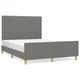 Vidaxl Posteljni okvir brez vzmetnice temno siv 140x190 cm blago