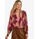 love & roses Bluza brokat/temno rjava/svetlo roza/burgund