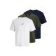 JACK & JONES Majica JJECORP marine/jelka/temno rdeča/bela