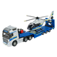 Kamión s policajným vrtuľníkom Volvo Majorette 35 cm dĺžka so zvukom a svetlom (helikoptéra 25,5 cm) vrátane 4xAAA bat. MJ3716000