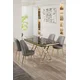 Hanah Home Set Trpezarijski sto i 4 stolice, Sivo-crni