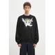 Bombažen pulover Marcelo Burlon County Angel Boxy Crewneck Black Multico