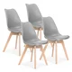 ModernHome Set trpezarijskih stolica Filipo, 4 komada, Sivi