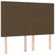 Vidaxl Vzglavje postelje temno rjavo 144x5x118/128 cm blago