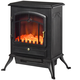 HOMCOM HOMCOM Talni električni kamin z učinkom plamena moči 1000W /2000W iz ABS in stekla 45 × 28 × 54cm črn, (20752713)