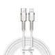 BASEUS Kabel za iPhone USB-C – Lightning serije Metal Data 20 W PD, 2 m – bel