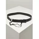 Imitation leather strap with metal chain black
