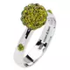 Amore baci kuglica srebrni prsten sa zelenim swarovski kristalom 53 mm ( rb008.12 )