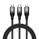 Nillkin Swift Pro 3in1 cable USB-A / microUSB 2A, USB-C 2A, Lightning 4.4A, 480Mbps, 1.5m Black