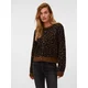 VERO MODA Pletena jopa VMNEWKAI karamel/temno rjava