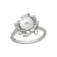 Ženski majorica romance beli biserni srebrni prsten sa kristalima 8 mm 55 mm ( 16040.01.2 915.010.1 )
