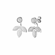 Vuch Moderni jekleni uhani z belo turkizno barvo 2v1 MOON LILIES EARRINGS