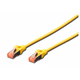 CAT 6 S-FTP patch cord, Cu, LSZH AWG 27/7, length 0.5 m, color yellow