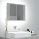 VIDAXL LED kopalniška omarica z ogledalom betonsko siva 60x12x45 cm