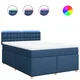 Vidaxl Box spring postelja z vzmetnico modra 140x200 cm blago