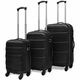 VIDAXL tri delni komplet trdih potovalnih kovčkov, črn