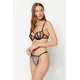 Trendyol Black Tulle Coverless Underwire Underwear Set