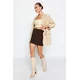 Trendyol Bitter Brown Double Breasted Woven Shorts Skirt