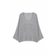 Trendyol Curve Gray V-Neck Ribbed Knitwear Sweater