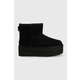 Kožne cipele za snijeg UGG W Classic Mini Platform , boja: crna