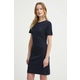 Bombažna obleka Tommy Hilfiger mornarsko modra barva, WW0WW42721