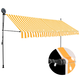 vidaXL Ročno zložljiva tenda z LED lučmi 350 cm bela in oranžna