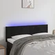 Vidaxl vidaXL Vzglavje postelje z LED diodo črno 144x5x78/88 cm žamet