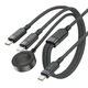 AceFast 3-v-1 kabel USB-C – 2x USB-C/polnilnik za Apple Watch Qi 480 Mb/s 100 W 1,2 m – črn