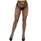 Leg Avenue French Cut Fishnet Stockings Black-Red, Heart Backseam, One Size D-240001