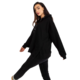 Ex moda Ženski pulover s kapuco in zavezovanjem ALAYNA črn EM-BL-402.15P_390388 M
