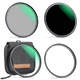 K&F 55mm Magnetic 3pcs Filter Kit, MCUV+CPL+ND1000+Filter Ring, HD, Waterproof, Anti Scratch