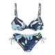 SUNSEEKER Bikini mornarska/svetlo modra/pastelno zelena/bela