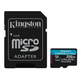 SDXC KINGSTON micro 256GB Canvas Go Plus, 170/90MB/s, C10, UHS-I, U3, V30, A2, adapter