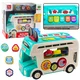 Interaktivni izobraževalni avtobus LEAN TOYS - sorter, luči, zvoki, turkizna
