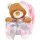Cangaroo Baby ćebe 90-75cm sa plišanom igračkom addie bear pink ( CAN1657 )